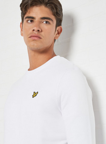 Embroidered Logo Sweatshirt White