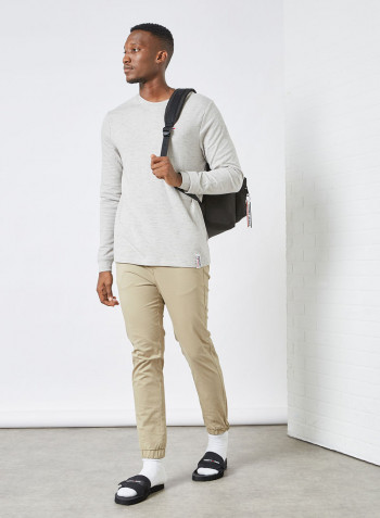 Logo Crew Neck Sweatshirt Light Grey