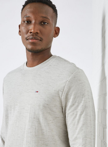 Logo Crew Neck Sweatshirt Light Grey