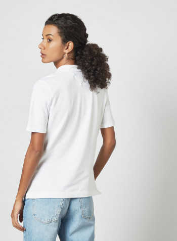 Logo Detail Polo T-Shirt White