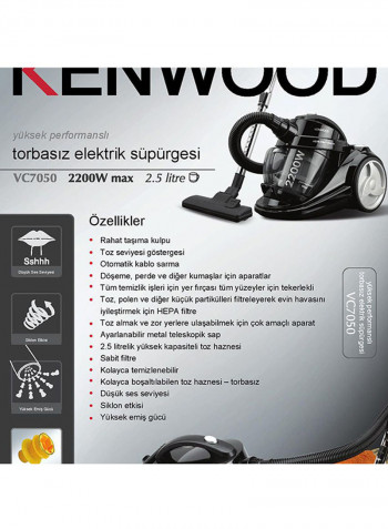 Vacuum Cleaner 2.5L 2200W VC7050 Black
