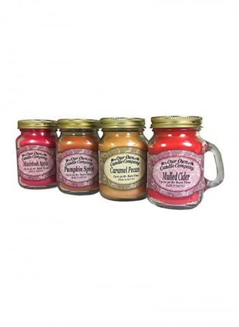 4 Pack Mini Mason Jar Candles 3.5 Oz Caramel Pecan Multicolour 3X10X2.75 inch