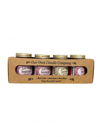 4 Pack Mini Mason Jar Candles 3.5 Oz Caramel Pecan Multicolour 3X10X2.75 inch