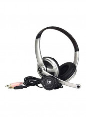 Clearchat Wired Over-Ear Stereo Headset With Mic Grey