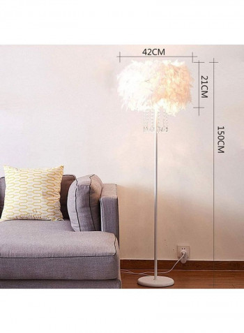 LED Feather Detail Floor Lamp Yellow
