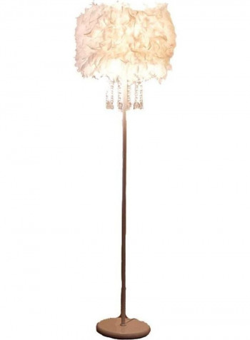 LED Feather Detail Floor Lamp Yellow