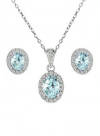 925 Sterling Silver Topaz Stud Earrings