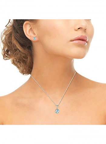 925 Sterling Silver Topaz Stud Earrings