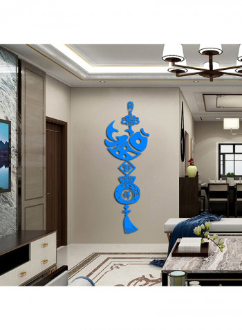 Chinese Knot Design Wall Sticker Blue 60x90cm