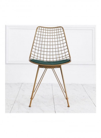 Pedro Wire Dining Chair With Cushion Gold/Green
