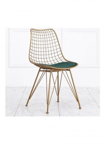 Pedro Wire Dining Chair With Cushion Gold/Green