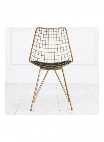 Pedro Wire Dining Chair With Cushion Gold/Green