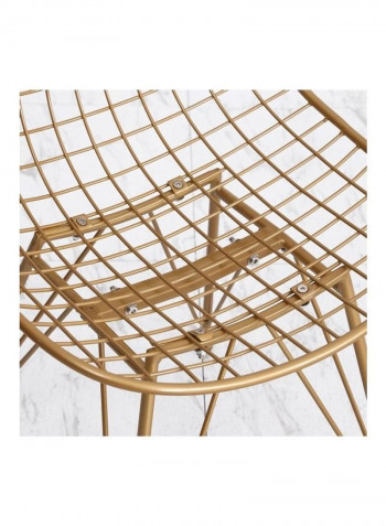 Pedro Wire Dining Chair With Cushion Gold/Green