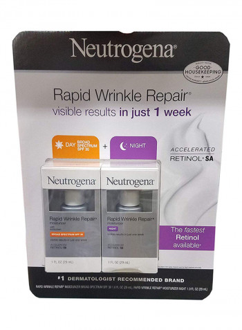 2-Piece Rapid Wrinkle Repair Day And Night Cream Set, 29 ml 29ml