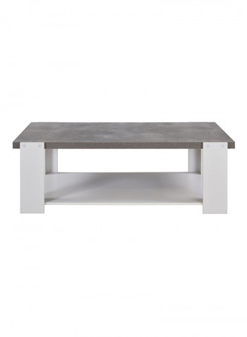 Cementino Coffee Table With Undershelf Grey/White