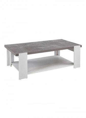 Cementino Coffee Table With Undershelf Grey/White