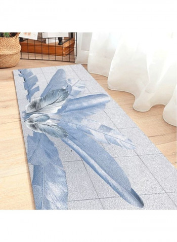 1-Piece Elegant Luxury Anti-Slip Floor Carpet Blue 80x180cm