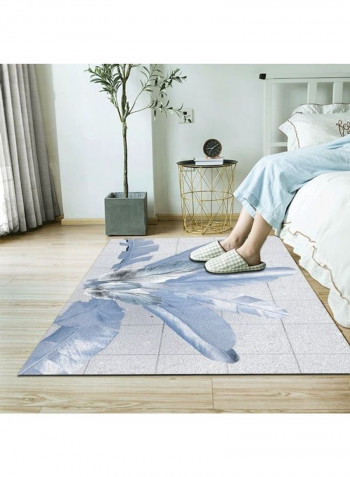 1-Piece Elegant Luxury Anti-Slip Floor Carpet Blue 80x180cm