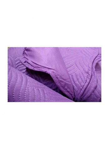 3-Piece Polyester Bedspread Set Purple Queen