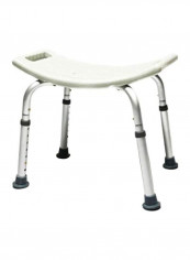 Aluminum Knock-Down Bath Seat White/Silver/Black 17inch