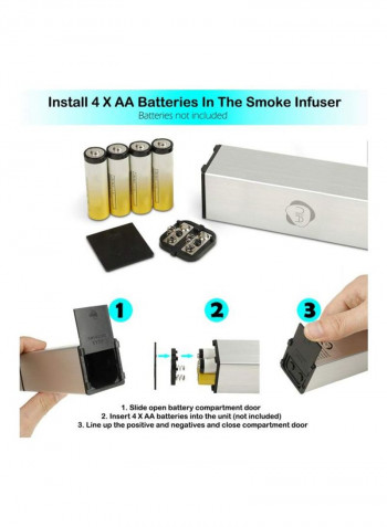 Portable Hand-Held Infuser White/Black/Silver 1.45x1.45x5.90inch