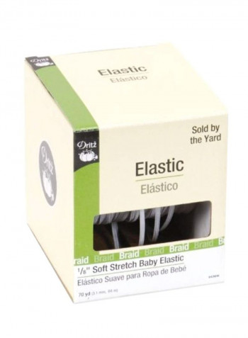 Soft Stretch Braided Elastic White