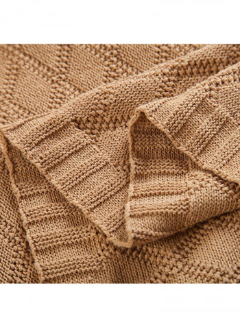 Soft Thicken Knitted Blanket Cotton Yellow 1.8meter