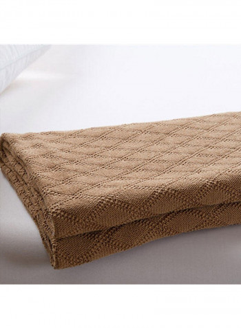 Soft Thicken Knitted Blanket Cotton Yellow 1.8meter