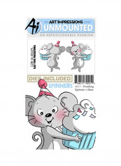 Chair Spinner Plus Dies Stamp Set Grey/Pink/Blue