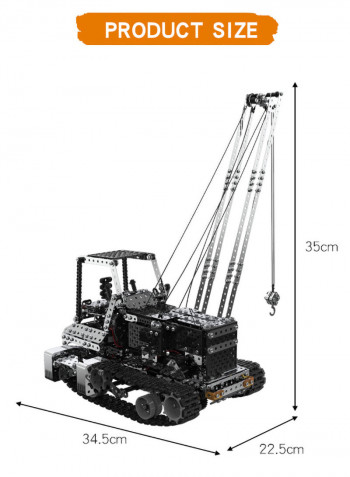 1745 Piece 2.4GHz 10 Channel Stainless Steel Construction Crane Assembly Kits 36cm