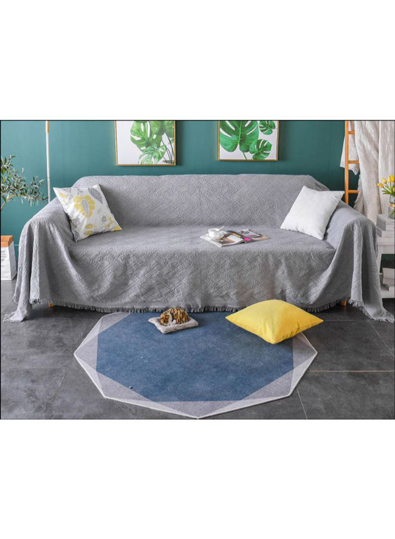 Nordic Style Full Covered Sofa Slipcover Grey 180-270centimeter