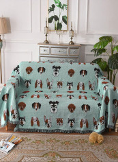 Nordic Style Printed Protector Sofa Slipcover Green 180x260centimeter