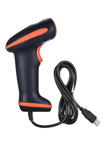 USB 1D Handheld Barcode Scanner Black/Orange