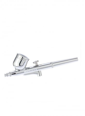 Dual Action Airbrush With Compressor Kit Silver 23.5x12.5x21.5centimeter