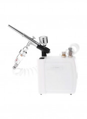 Dual Action Airbrush With Compressor Kit White/Silver 23.5x12.5x21.5centimeter