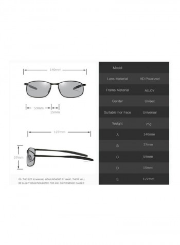 Men's Rectangular Sunglasses - Lens Size: 59 mm