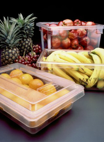 6-Piece Polycarbonate Food Container With Lid Clear 21.5gallon