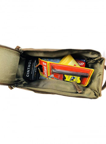 Travel Dopp Toiletry Bag Brown 4.3X9.3X5inch