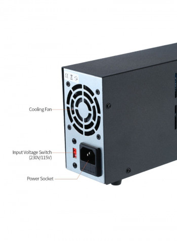 3-Digit LED Display High Precision Adjustable Mini Power Supply Black