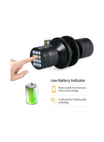 Digital Door Lock Keyless Black 22.2x9.5x14centimeter