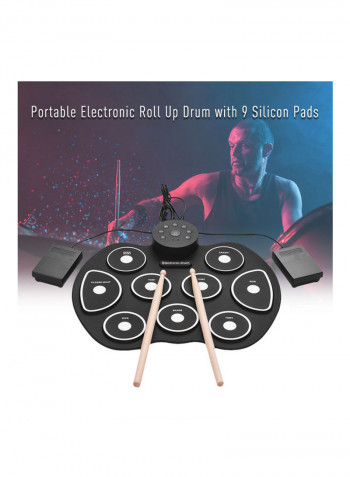 Portable Electronic Drum Digital USB 9 Pads Roll Up Drum Set