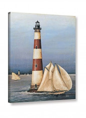 David Carter Brown ''harbor Lights'' Gallery Wrapped Canvas, 18X24 Blue