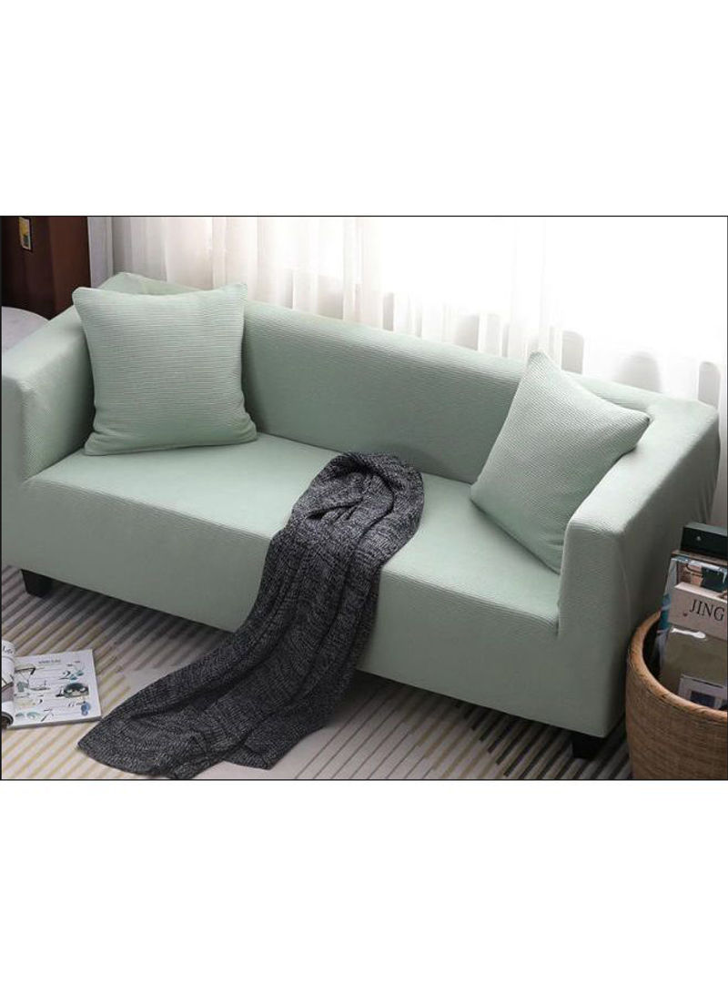 Modern Knitted Solid Patten Sofa Slipcover Green 235 x 300centimeter