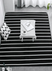 Striped Pattern Mat Black/White 80x190centimeter