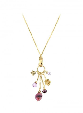 14 Karat Gold Plated Metal Charm Necklace