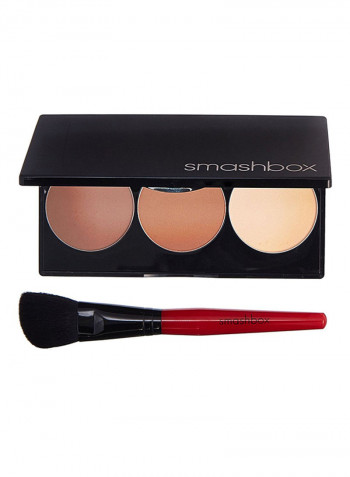 3-In-1 Step By Step Contour Kit With Brush Multicolour