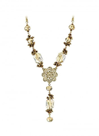 Gold Plated Topaz Gemstone Studded Y Necklace