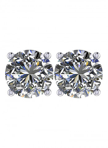 Pack Of 4 Sterling Silver Swarovski Zirconia Stud Earrings
