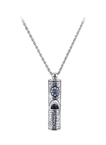 2-Piece Flower Stone Studded Pendant Necklace Set