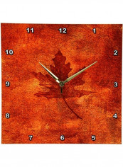 Large Orange Maple Leaf Picture Wall Clock Orange 13 x 13inch